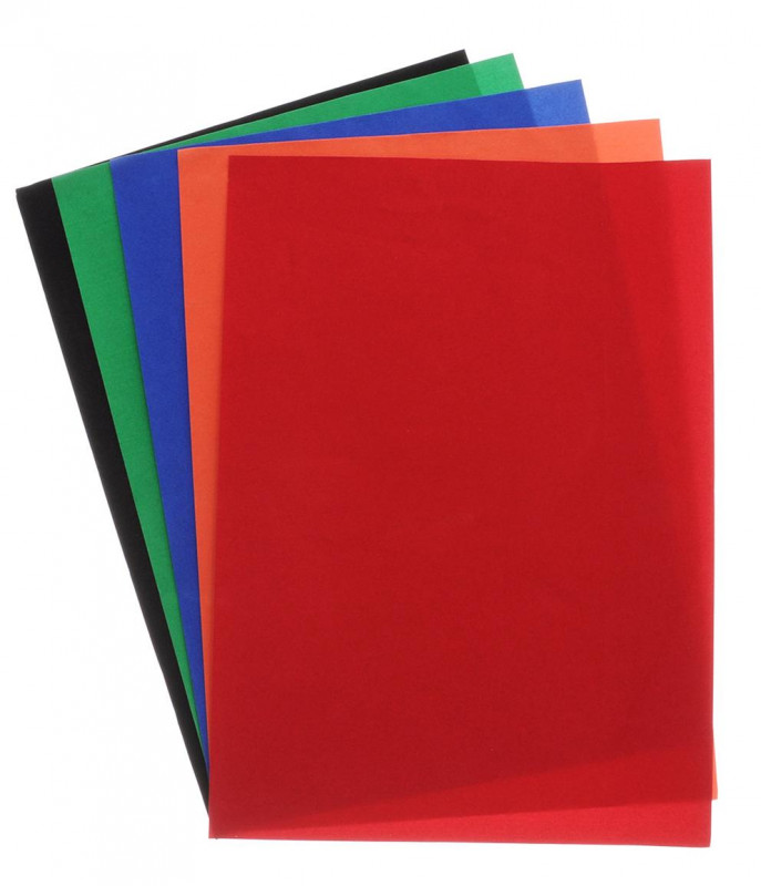 Н-р самокл. барх. цветной бумаги, А4, 5 цв., 5 л. (плотн. 150 г/м2) красн,син,жёл,зел,черн. 05-7970