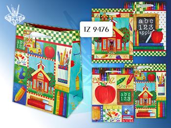 TZ 9476 Пакет подарочный бумажный SCHOOL 29*21*10 см, 4 дизайна ассорти NEW